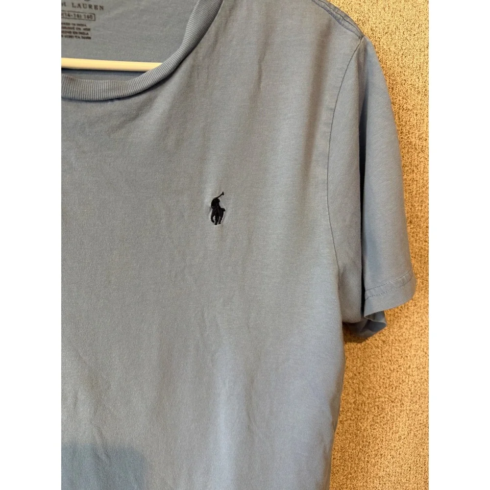 Polo Ralph‎ Lauren Kids Boys Blue Short Sleeve Pony Logo T-Shirt Size L 14-16